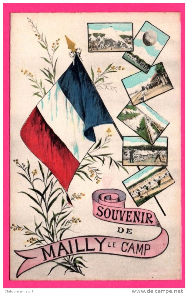 Souvenir De Mailly-le-Camp - Multivues - Montgolfière - Animée - Drapeau Français - CATALA FRÈRES - Colorisée - Souvenir De...