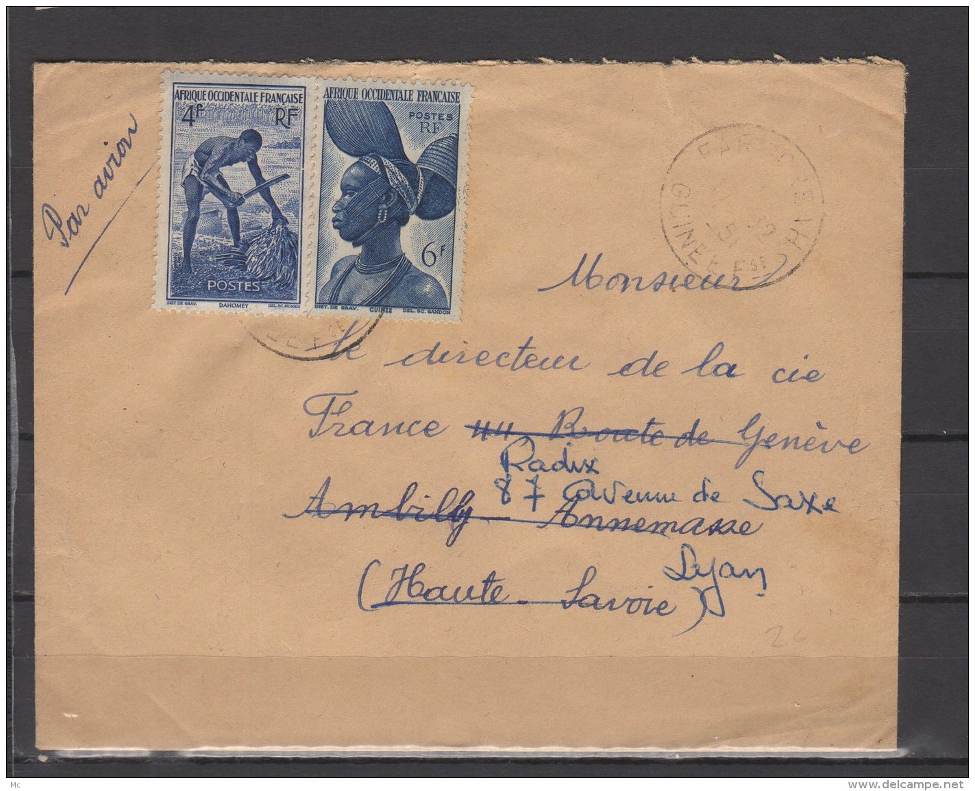 AOF  - N° 36 Et 38 Obli/sur Lettre - 1951 - Lettres & Documents