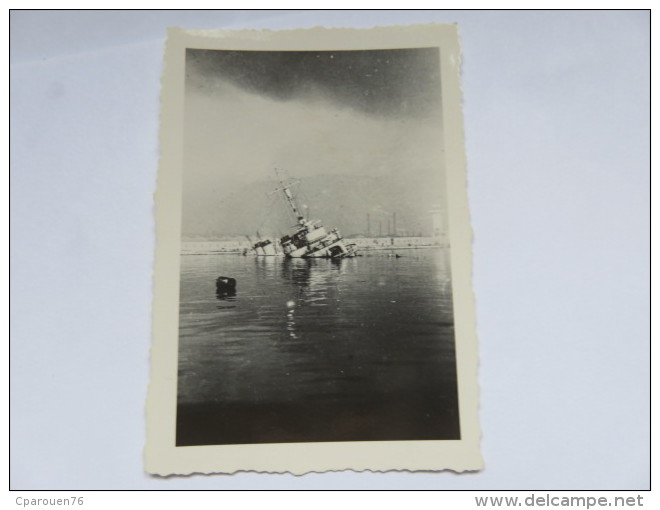 Ww2 Bombardement De La Flotte Par Les Anglais Bateau  à Identifier . .. Vichy Pétain 2 Eme Guerrre - Guerre, Militaire