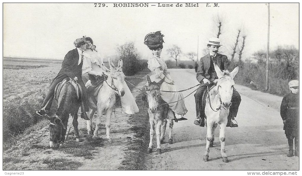 ROBINSON  - (cpa 92)  Lune De Miel -  Promenade à Anes - - Le Plessis Robinson