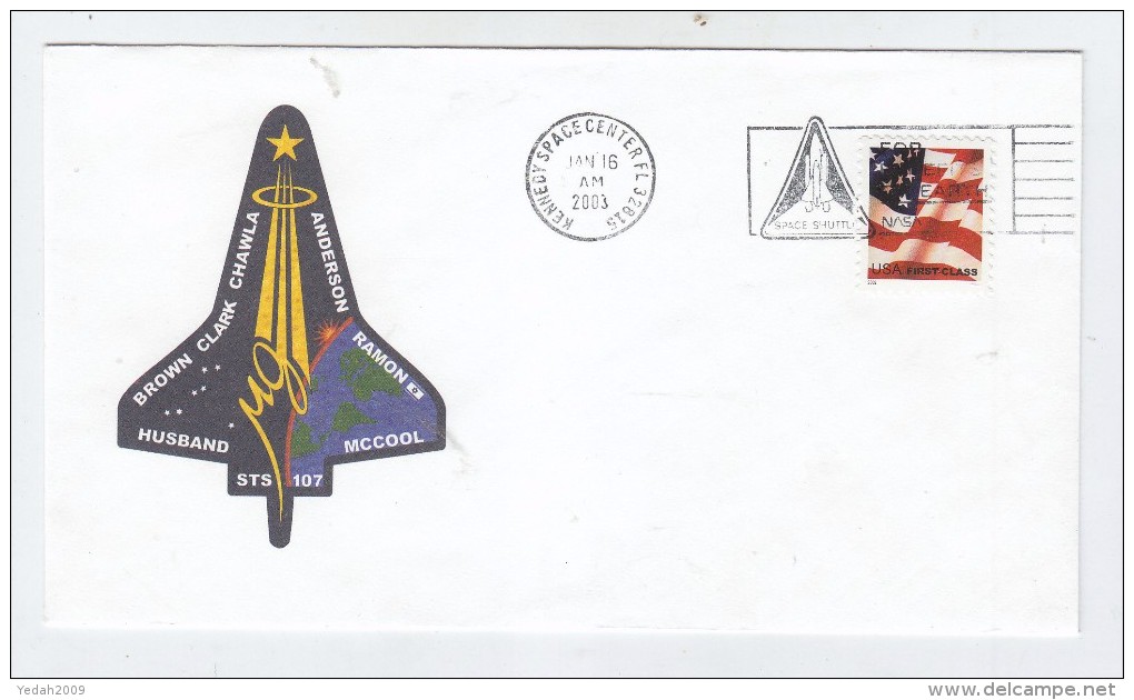 USA SPACE SHUTTLE ASTRONAUTS BROWN CLAARK CHAWLA ... COVER 2003 - Etats-Unis