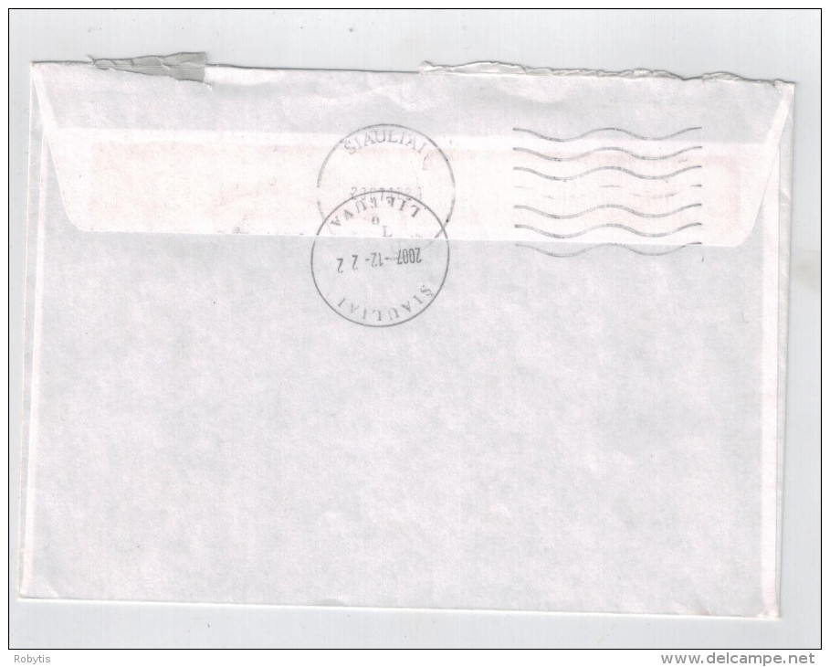 Lithuania Litauen Cover Sent From Silutes Police Commissariat  To Siauliai  Police Komissariat 2007 - Police - Gendarmerie