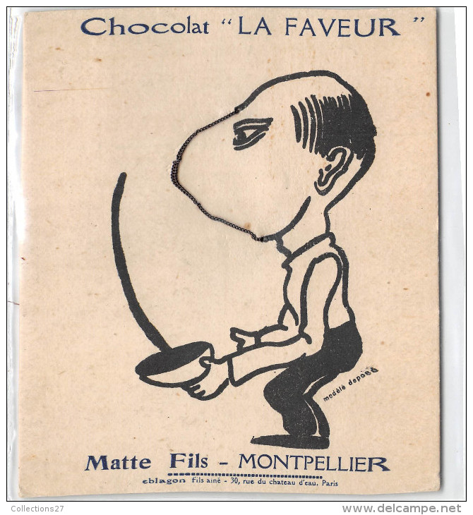 34- MONTPELLIER - MATTE FILS - CHOCOLAT " LA FAVEUR"  Système à Chaînes Escrime - Montpellier