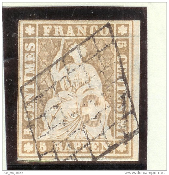 Schweiz Strubel 5Rp. SFgr. Dünnes Papier 2ter SF Zu22F - Used Stamps