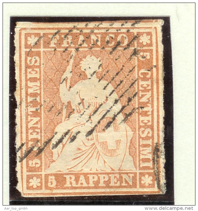 Schweiz Strubel 5 Rp. SF Gr. Dünnes Pap. Zu#22Aa SH22A1 - Used Stamps