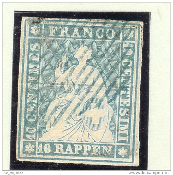 Schweiz Strubel 10 Rp. SF Gr. Zu#23A Blaue Raute - Oblitérés