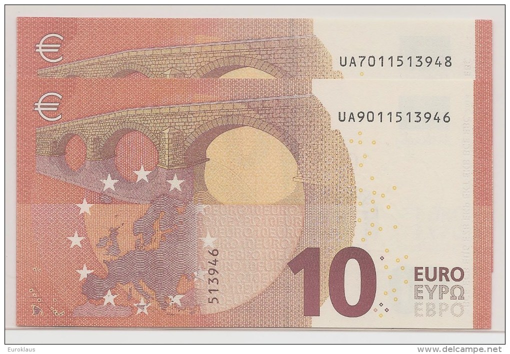 BANQUE DE FRANCE U001A2/H1 AVEC NUMEROS IDENTIQUES UNC NEUF - 10 Euro