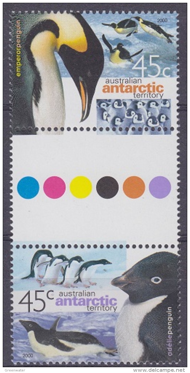 AAT 2000  Penguins 2v (1) Gutter  ** Mnh (29348) - Unused Stamps