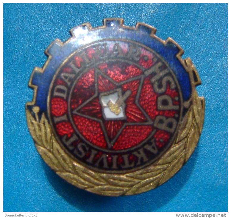 ALBANIA VERY RARE MEDAL *AKTIVIST I DALLUAR B.P.SH.* ENAMELED COMMUNIST PERIOD MADE IN PRAWEMA  MARKNEUKIRCHEN (DDR) - Andere & Zonder Classificatie