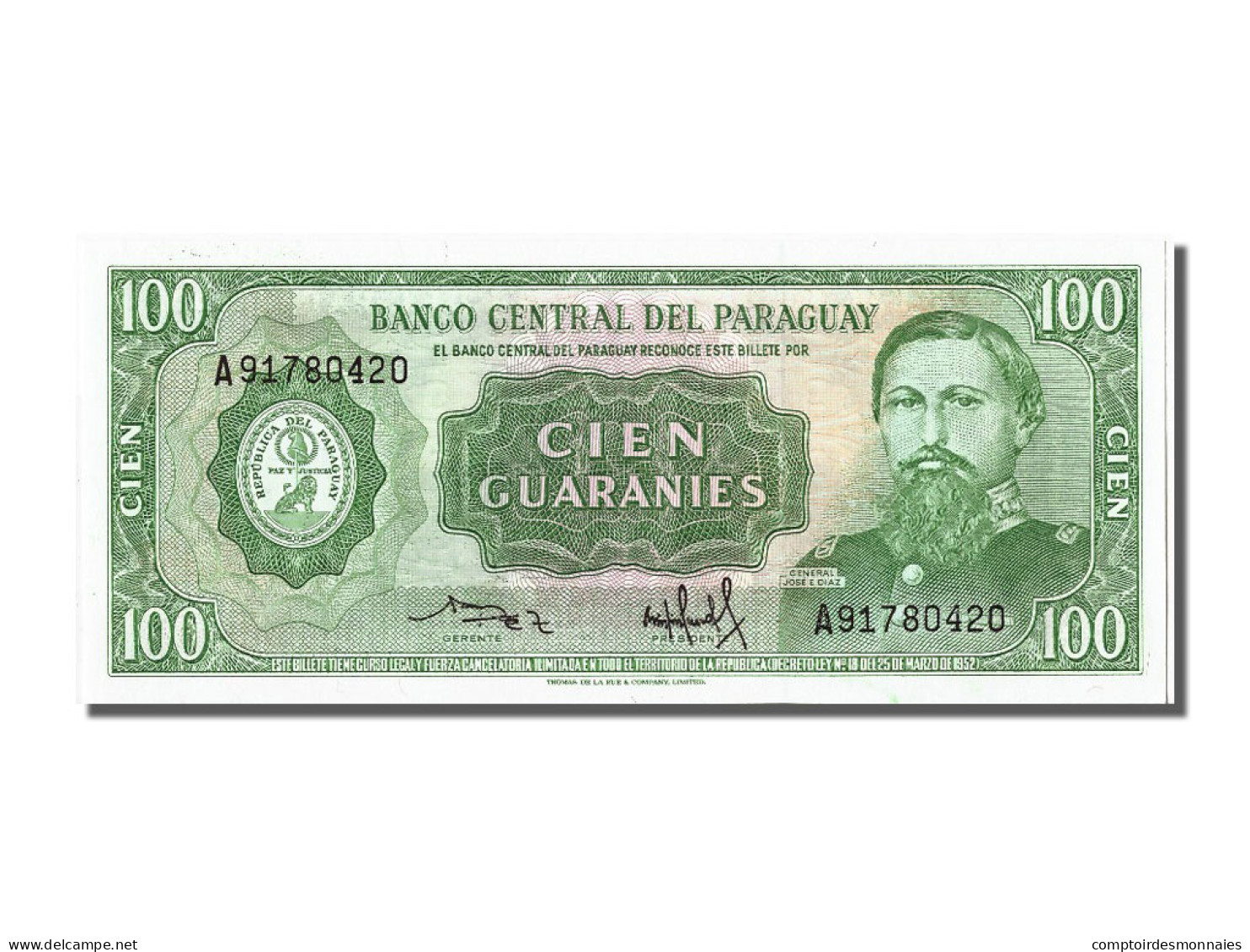 Billet, Paraguay, 100 Guaranies, 1982, NEUF - Paraguay