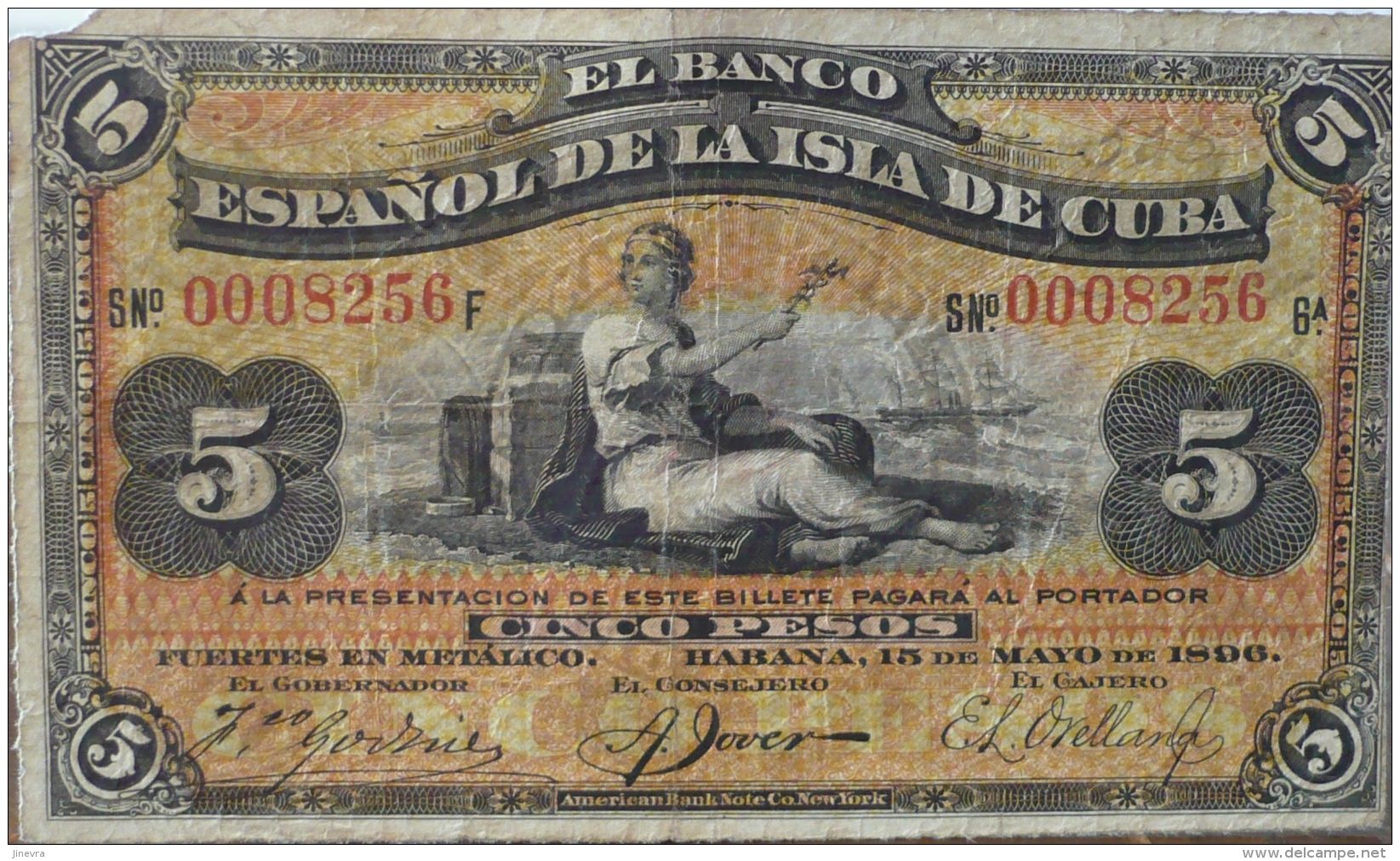 BANCO NACIONAL 5 PESOS 1898 PICK 48a - Cuba