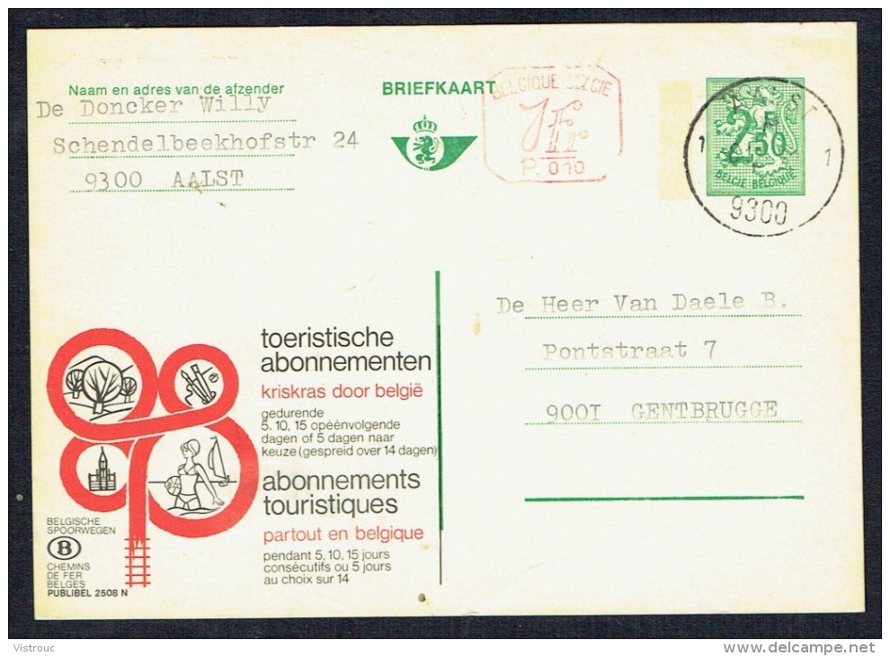 CP Public. N° 2508-P010  " N.M.B.S. - Toeristische Abonnementen  " - Circulé / Used - 1972. - Publibels