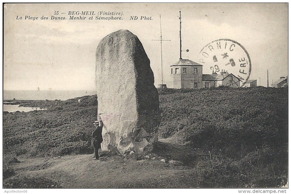 LA PLAGE DES DUNES. MENHIR ET SEMAPHORE - Beg Meil