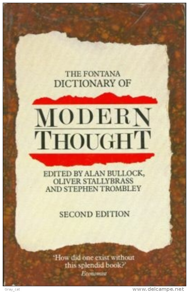 The Fontana Dictionary Of Modern Thought Edited By Alan Bullcok, Oliver Stallybrass And Stepehn Trombley - Dictionaries, Thesauri