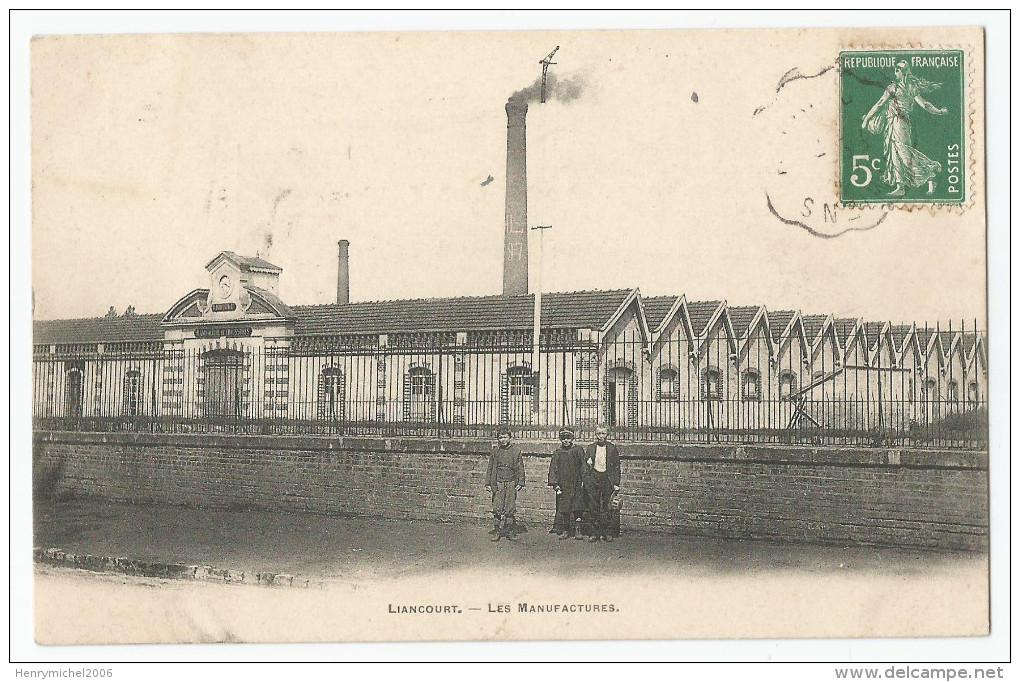 Oise - 60 - Liancourt Les Manufactures Cheminée Activité Fumée 1908 - Liancourt