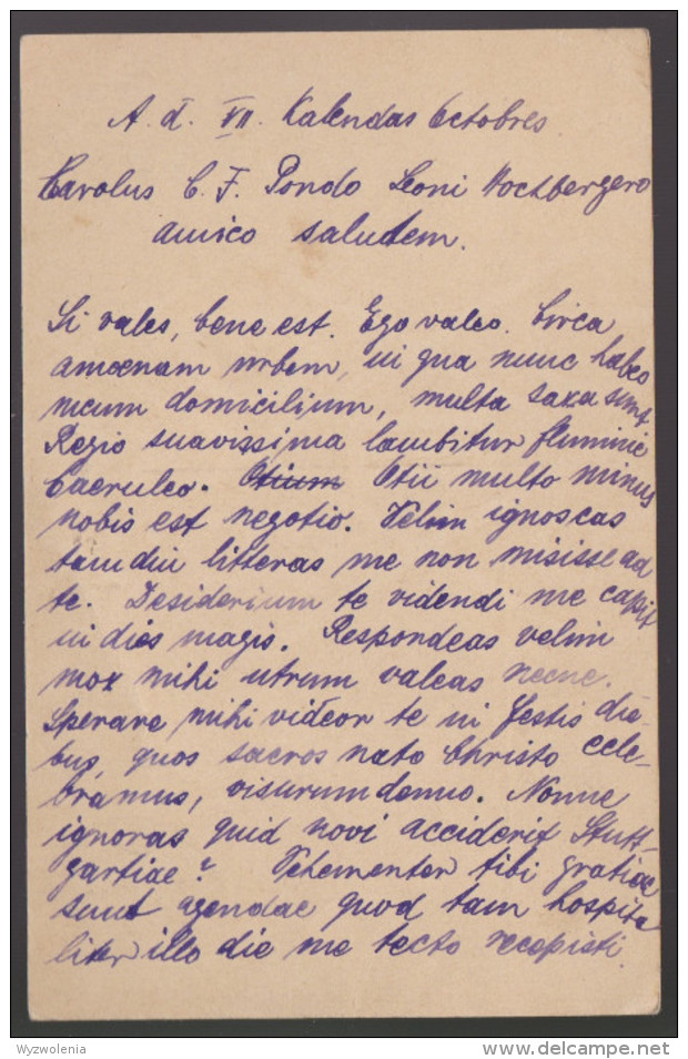 G 643) DR PK 1911?: Vollständig In Lateinischer Sprache Beschriebene Karte, Latein - Sonstige & Ohne Zuordnung