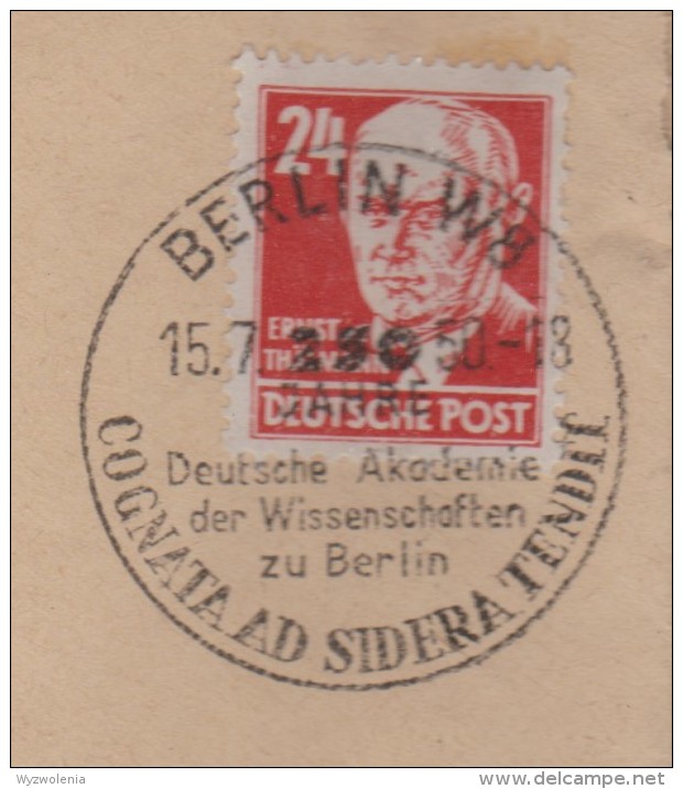 G 644) SSt Berlin W8 15.7.50: 250 Jahre Deutsche Akademie Der Wissenschaften COGNATA AD SIDERA TENDIT - Sonstige & Ohne Zuordnung