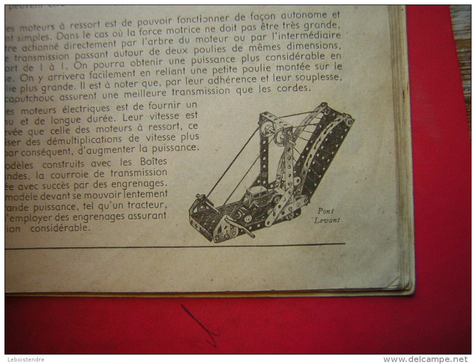 LIVRET FORMAT : 30.5 X 19 CM 29 PAGES   MECCANO INSTRUCTIONS POUR L´EMPLOI DE LA BOITE N° 2 - Meccano