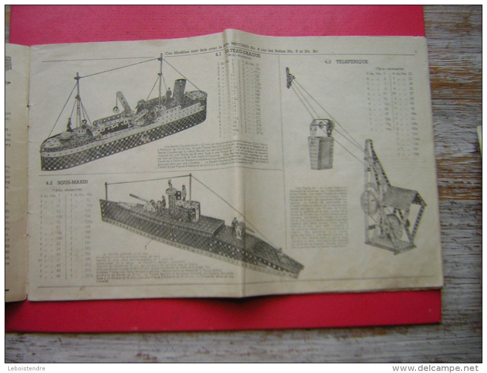 LIVRET FORMAT : 31 X 19 CM 17 PAGES   MECCANO  INSTRUCTIONS  POUR L'EMPLOI DE LA BOITE N° 3 A - Meccano