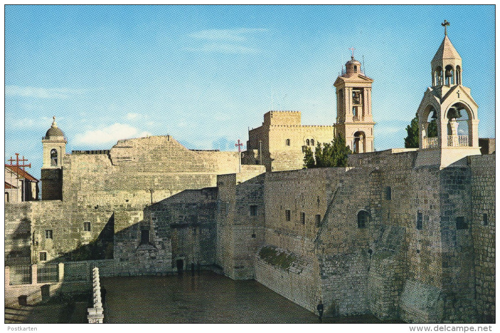 ÄLTERE POSTKARTE NATIVITY CHURCH EXTERIOR VIEW BETHLEHEM JORDAN Kirche église Cpa Postcard Ansichtskarte AK - Jordanien