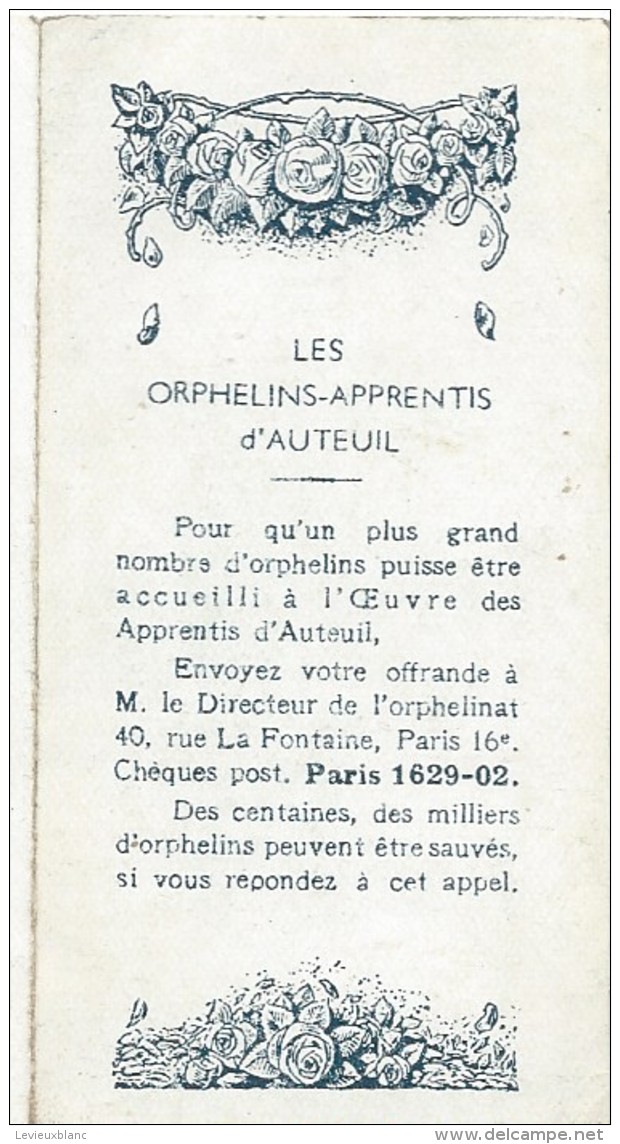 Petit Calendrier De Poche/Religieux/Saint Thérése De L´enfant Jésus/Orphelins-apprentis D´Auteuil/1945   CAL314 - Small : 1941-60