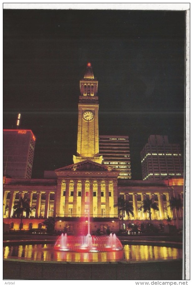 AUSTRALIA TARJETA ENTERO POSTAL BRISBANE TOWN HALL RELOJ CLOCK - Relojería