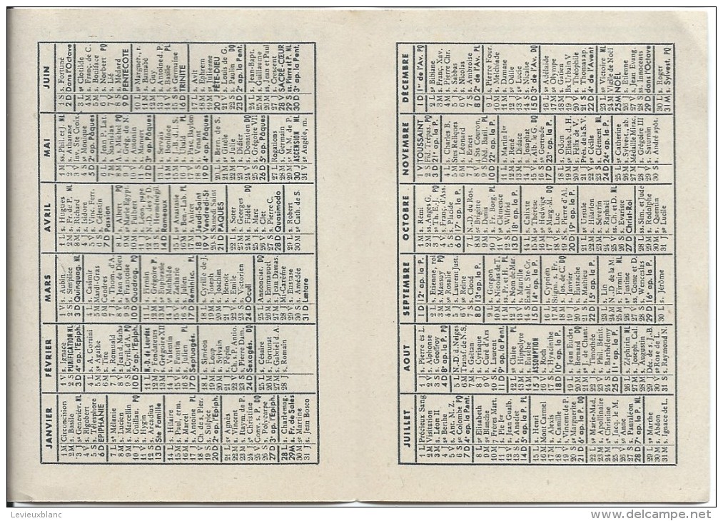 Petit Calendrier De Poche/Religieux/La Vierge Marie/ Oeuvre De Saint François De Sales/1946   CAL317 - Petit Format : 1941-60