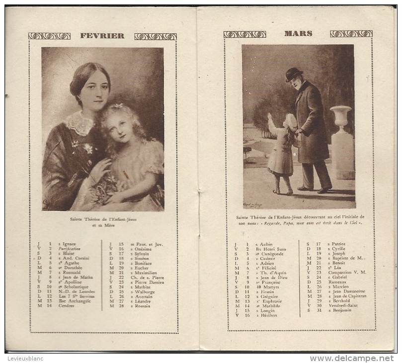 Petit Calendrier De Poche/Religieux/Sainte Thérése De L´Enfant Jésus/1934   CAL319 - Petit Format : 1921-40