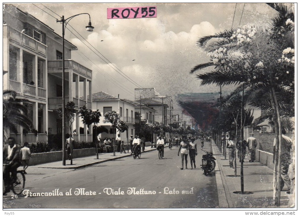 Abruzzo-chieti-francavilla Al Mare Viale Nettuno Veduta Lato Sud Animatissima Anni 50 - Other & Unclassified