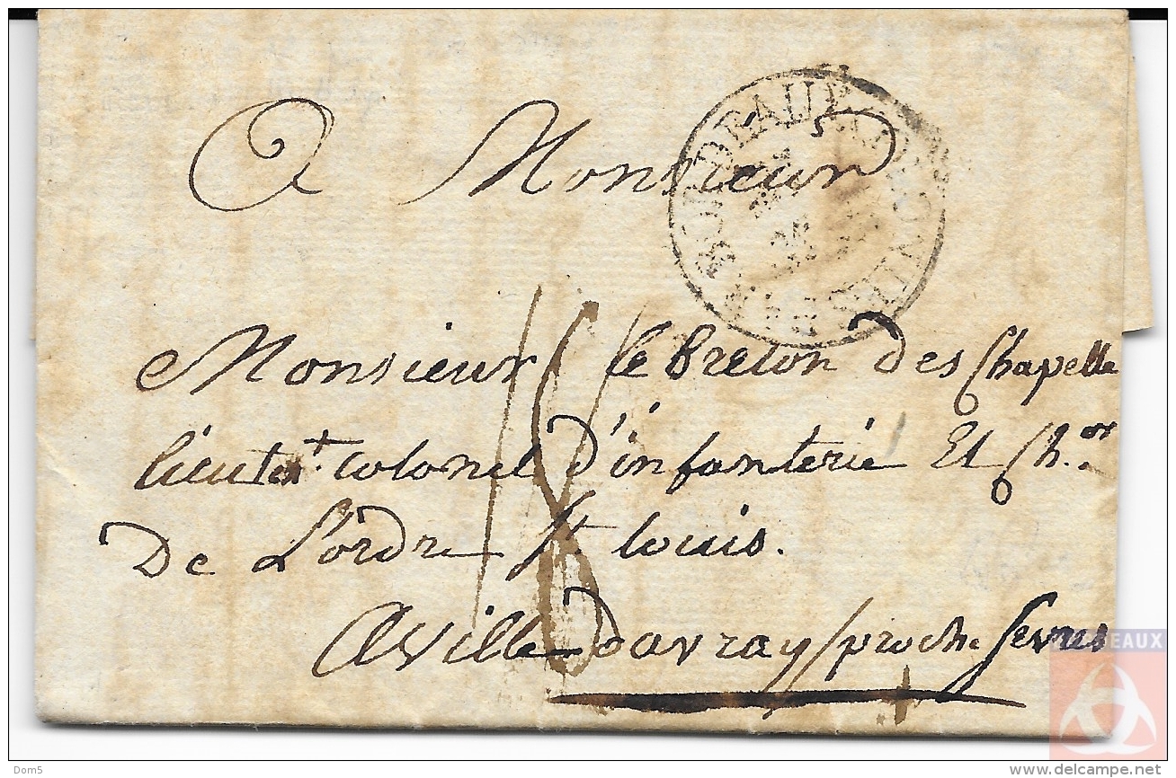 France 1791 - Lettre De Saint-Domingue - Marque Entrée Maritime - COLONIES PAR BORDEAUX En Cercle - Fleur De Lys - Marques D'entrées