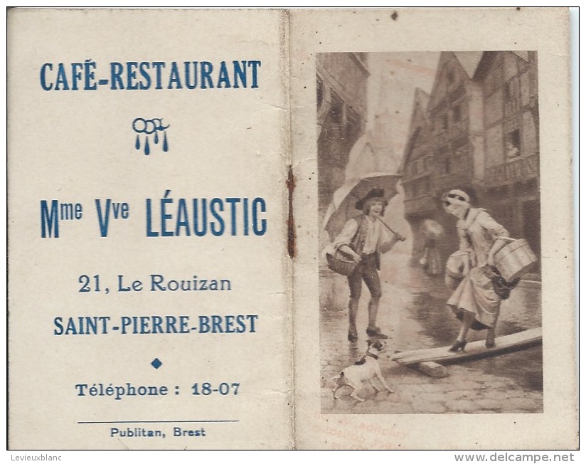 Petit Calendrier De Poche/Café Restaurant/Vve Léaustic/Saint Pierre Brest /1952   CAL324 - Formato Piccolo : 1941-60