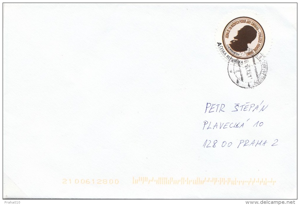 K7906 - Czech Rep. (2015) 266 01 Beroun 1 (letter) Tariff: 13,00 CZK (stamp: Jara Cimrman - Significant Color Shift !!!) - Abarten Und Kuriositäten