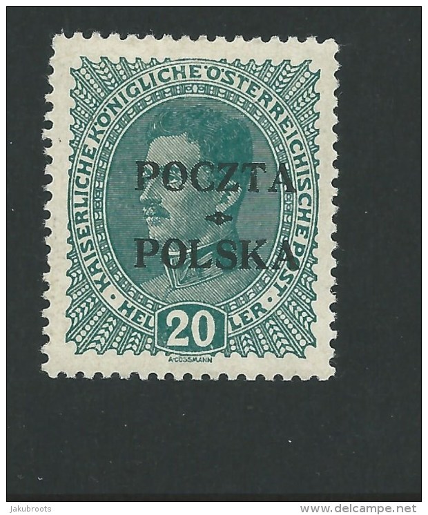 1919. FORGERY. AUSTRIAN 20h.STAMP Optd. POCZTA  POLSKA - KRAKOW  ISSUE - Nuevos