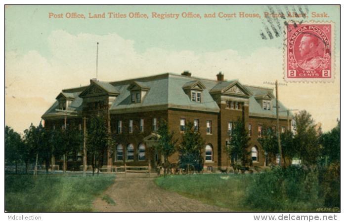 CA SASK / Post Office, Land Titles Office, Registry Office And Court House / CARTE COULEUR  GLACEE - Andere & Zonder Classificatie