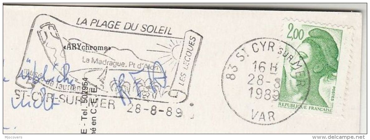 1989 FRANCE Stamps COVER Illus SLOGAN Pmk ST CYR SUR MER Illus ROMAN  VASE (postcard) Archaeology - Covers & Documents