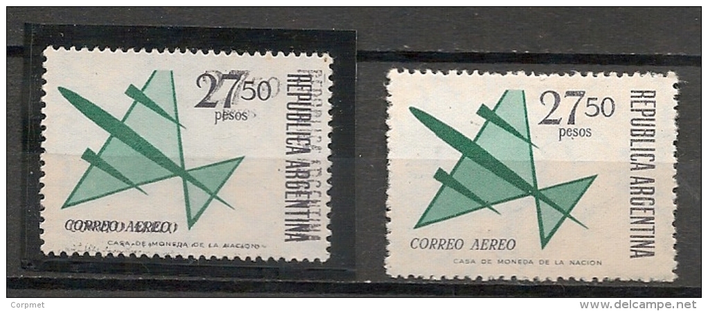 ARGENTINA - # A110 - 1965 Avion VARIEDAD DOBLE IMPRESION DEL COLOR GRIS - ** MNH - Luftpost