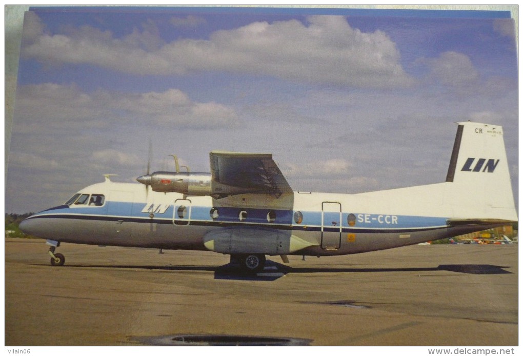 LINJEFLYG   NORD 262  SE CCR      AIRPORT STO 1973  Collection Vilain - 1946-....: Era Moderna