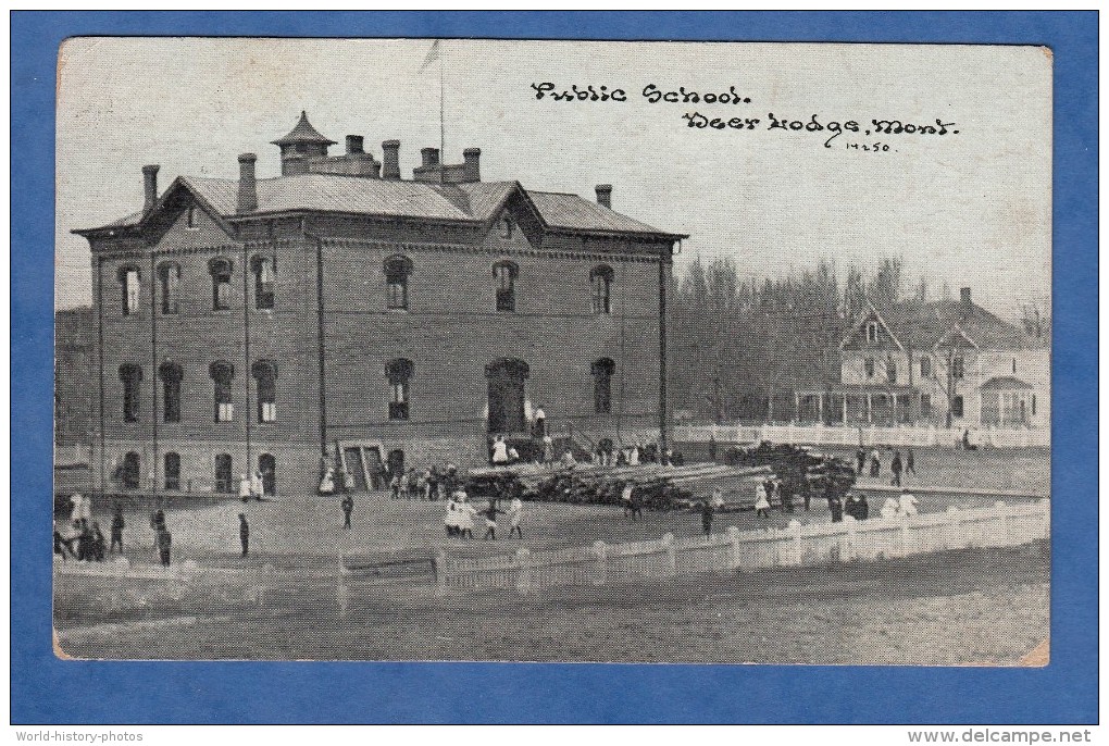 CPA - DEER LODGE , Montana - Public School - 1924 - Autres & Non Classés