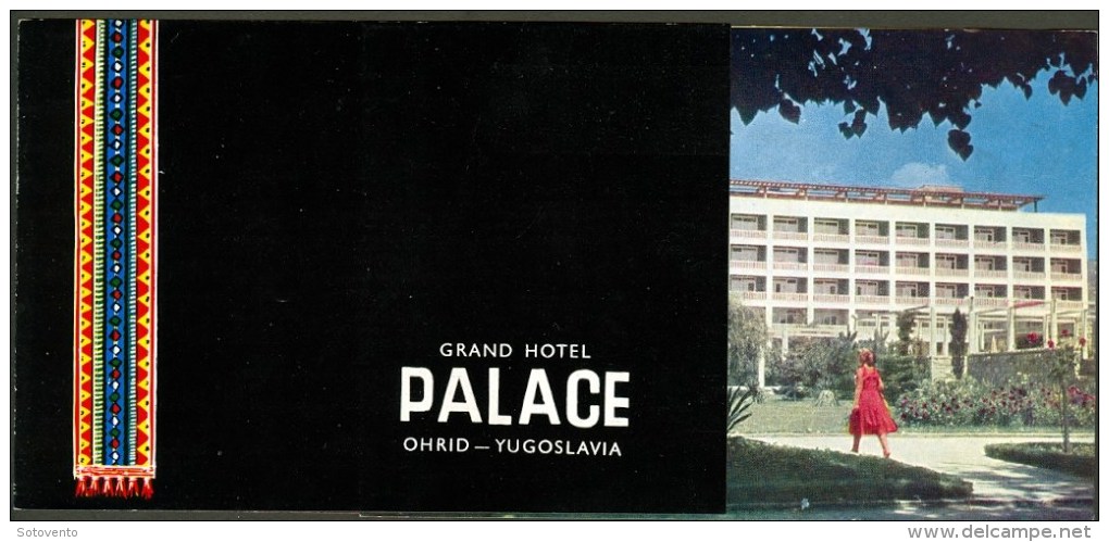 Old Nice Tourist Depliant Prospekt Palace Hotel Ohrid Macedonia Makedonija Jugoslavija Many Famous Pictures , Harmo - Dépliants Touristiques