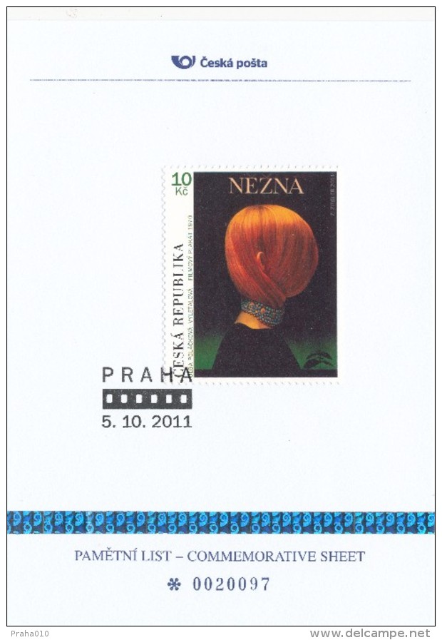 Czech Rep. / Commemorative Sheet (2011) Praha 1: Movie Poster "Une Femme Douce" / "Nezna" (1969) French Film (K7936) - Cinema