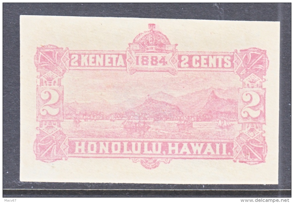 HAWAII   U 2 C,  PALE PINK  CUT SQUARE - Hawaii