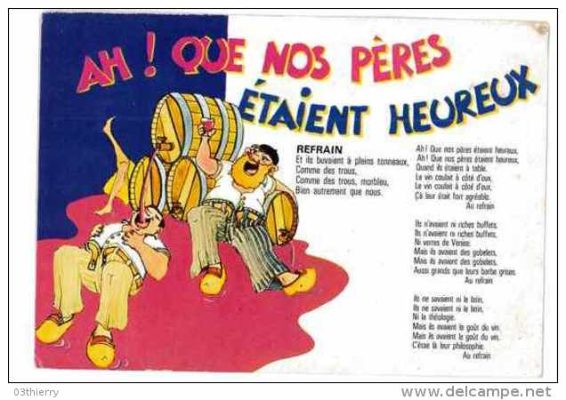 CPSM HUMOUR LES GAULOIS A TABLE CHANSONS PAILLARDES - Humor