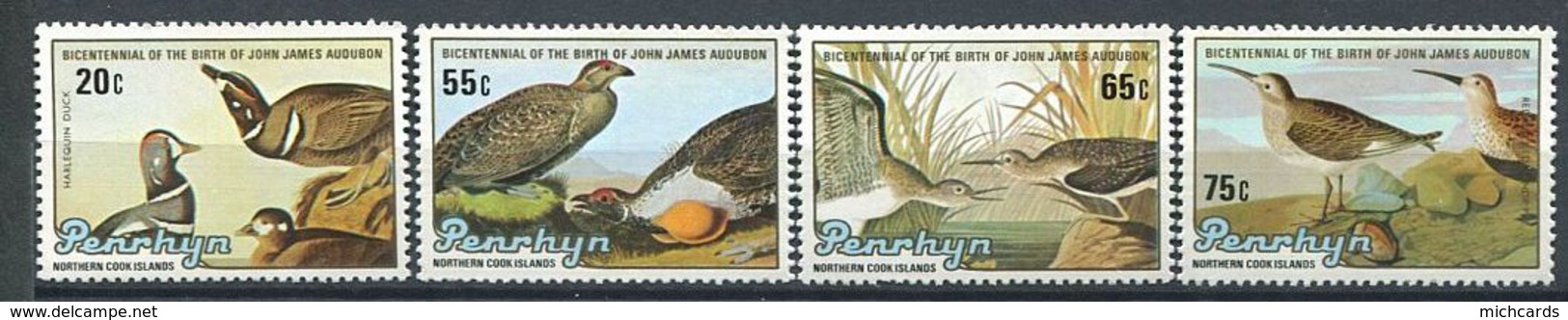 160 PENRHYN 1985 - Oiseau Audubon (Yvert 306/09 ) Neuf ** (MNH) Sans Charniere - Penrhyn
