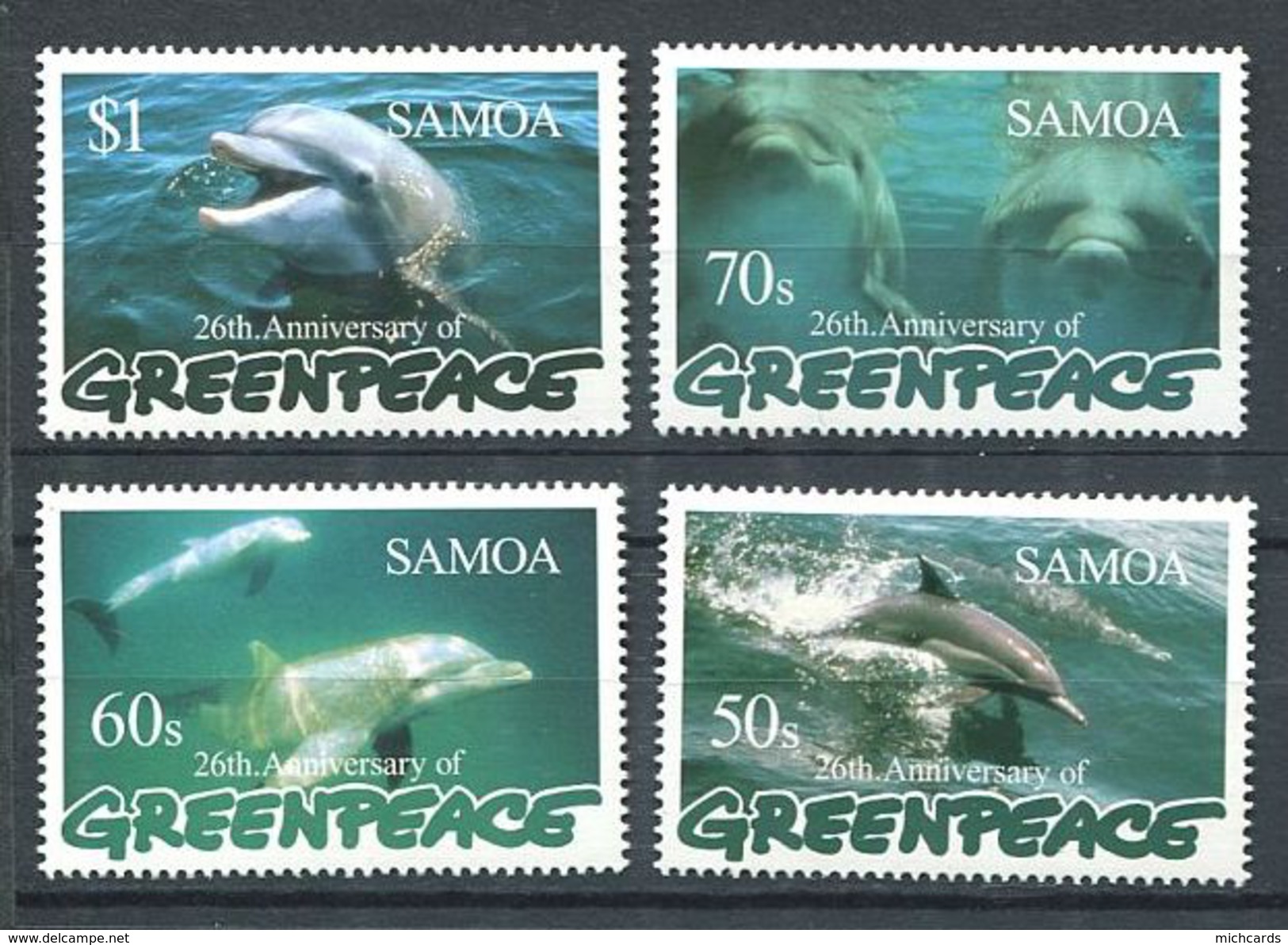 160 SAMOA 1997 - Dauphin (Yvert 858/61) Neuf ** (MNH) Sans Charniere - Samoa