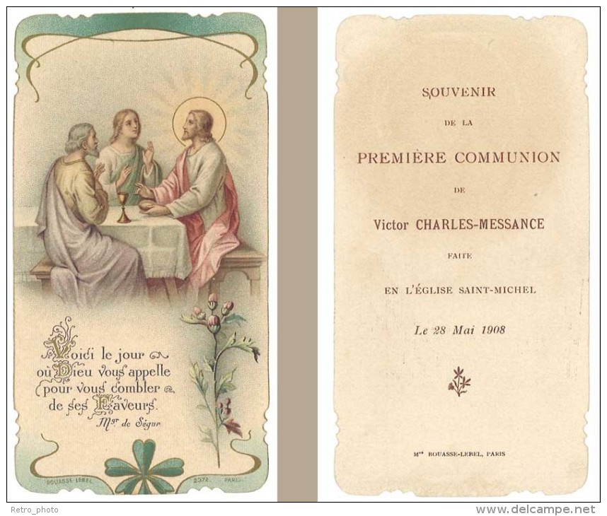 Image Religieuse / Pieuse : 1ere Communion, Famille Charles-Messance - Images Religieuses