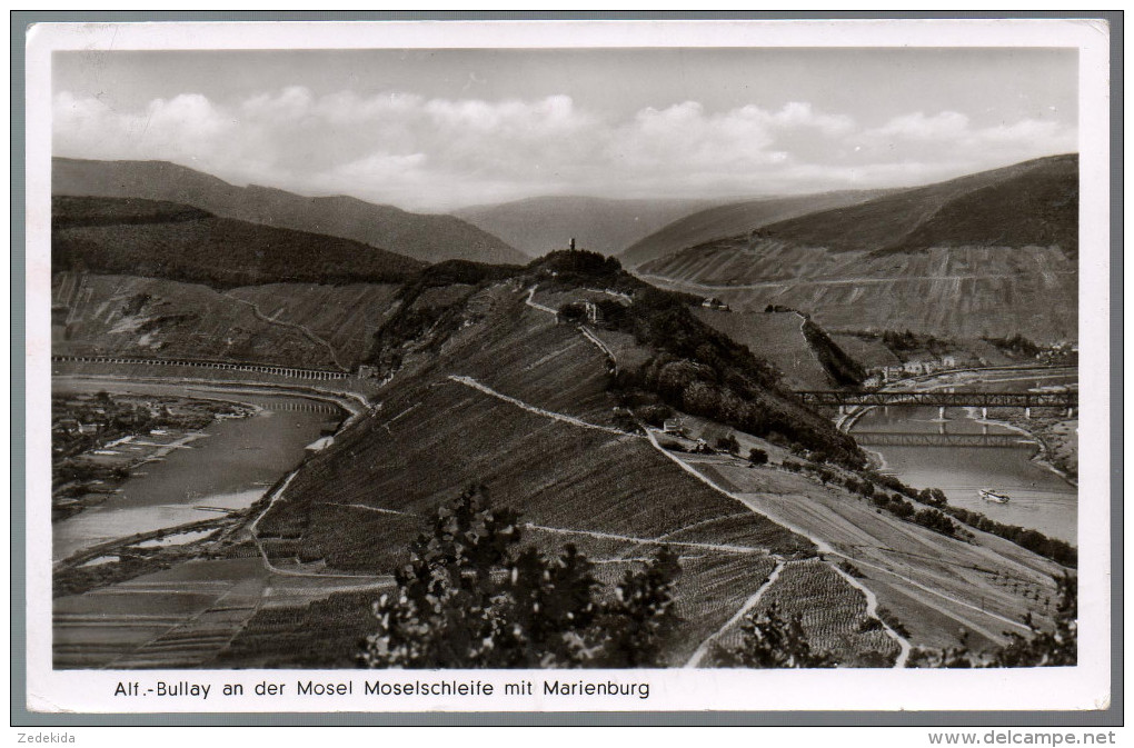 2328 - Alte Foto Ansichtskarte - Alf Bullay Brücke Mit Marienburg Gel 1953 - Bi Zohne TOP - Zell