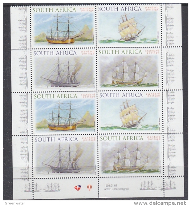 South Africa 1999 Sailing Ships 2x4v   ** Mnh (29352B) - Nuevos