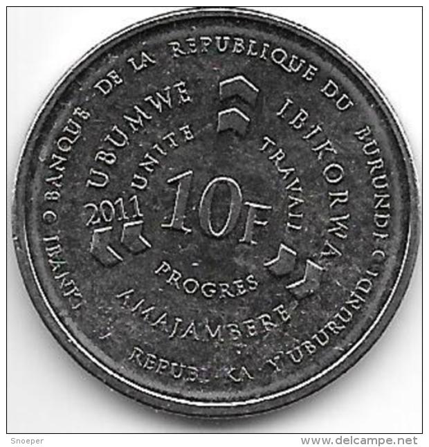 Burundi 10 Franc 2011  Km 21  Bu - Burundi