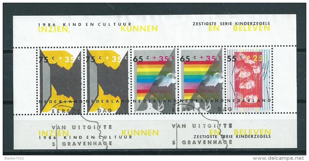 1986 Netherlands Complete M/Sheet Child Welfare Used/gebruikt/oblitere - Blokken
