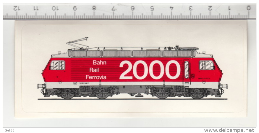 SBB CFF FFS - Re 4/4 IV - Bahn 2000 - Rail 2000 -  Ferrovia 2000 ° Autocollant / Adesivi / Aufkleber / Stickers - Autocollants